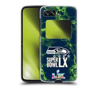Head Case Designs sous Licence Officielle NFL Seahawks Marbre 2026 Super Bowl LX Coque Dure pour l'arrière Compatible avec Motorola Razr 2022