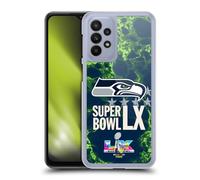 Head Case Designs sous Licence Officielle NFL Seahawks Marbre 2026 Super Bowl LX Coque Dure pour l'arrière Compatible avec Samsung Galaxy A23 / 5G (2022)