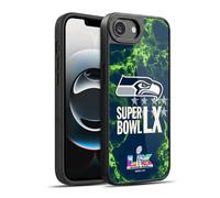 Head Case Designs sous Licence Officielle NFL Seahawks Marbre 2026 Super Bowl LX Coque en Gel renforcée [Protection de Qualité Militaire] Compatible avec Apple iPhone 16e / iPhone 17e