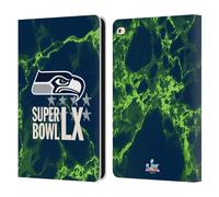 Head Case Designs sous Licence Officielle NFL Seahawks Marbre 2026 Super Bowl LX Étui Portefeuille en Cuir Compatible avec Apple iPad Air 2 (2014)
