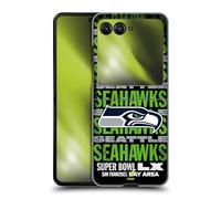 Head Case Designs sous Licence Officielle NFL Seahawks Noir 2026 Super Bowl LX Coque Dure pour l'arrière Compatible avec Razr 40 Ultra/Razr+ 2023
