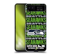 Head Case Designs sous Licence Officielle NFL Seahawks Noir 2026 Super Bowl LX Coque Dure pour l'arrière Compatible avec Motorola Razr 40 / Razr 2023