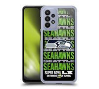 Head Case Designs sous Licence Officielle NFL Seahawks Noir 2026 Super Bowl LX Coque Dure pour l'arrière Compatible avec Samsung Galaxy A23 / 5G (2022)