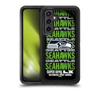 Head Case Designs sous Licence Officielle NFL Seahawks Noir 2026 Super Bowl LX Étui Antichoc Ultra-Blindé Compatible avec Samsung Galaxy S24 FE