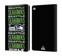 Head Case Designs sous Licence Officielle NFL Seahawks Noir 2026 Super Bowl LX Étui Portefeuille en Cuir Compatible avec Apple iPad Air 2 (2014)
