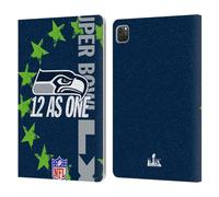 Head Case Designs sous Licence Officielle NFL Seahawks We are 12 2026 Super Bowl LX Étui Portefeuille en Cuir Compatible avec Apple iPad Pro 11 2020/2021 / 2022