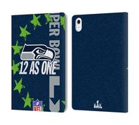Head Case Designs sous Licence Officielle NFL Seahawks We are 12 2026 Super Bowl LX Étui Portefeuille en Cuir Compatible avec Apple iPad Air 11 2020/2022/2024/2025