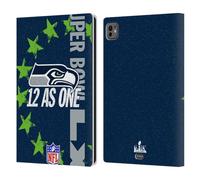 Head Case Designs sous Licence Officielle NFL Seahawks We are 12 2026 Super Bowl LX Étui Portefeuille en Cuir Compatible avec Apple iPad Pro 11 M4/M5 2024/2025