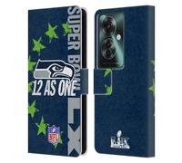 Head Case Designs sous Licence Officielle NFL Seahawks We are 12 2026 Super Bowl LX Étui Portefeuille en Cuir Compatible avec Oppo Reno11 F 5G / F25 Pro 5G