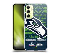 Head Case Designs sous Licence Officielle NFL Seattle Grand Format 2026 Super Bowl LX Champions Coque Dure pour l'arrière Compatible avec Samsung Galaxy A34 5G