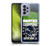 Head Case Designs sous Licence Officielle NFL Seattle NFC 2026 Super Bowl LX Champions Coque Dure pour l'arrière Compatible avec Samsung Galaxy A23 / 5G (2022)
