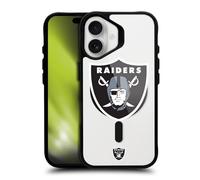 Head Case Designs sous Licence Officielle NFL Surdimensionné Las Vegas Raiders Black Shockproof Bumper Case [Military Grade Protection] Compatible with Apple iPhone 16 and Compatible with MagSafe
