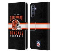 Head Case Designs sous Licence Officielle NFL Typographie de Casque Cincinnati Bengals Graphics Étui Portefeuille en Cuir Compatible avec Samsung Galaxy A15