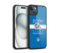Head Case Designs sous Licence Officielle NFL Typographie de Casque Detroit Lions Graphics Coque en Gel renforcée [Protection de Qualité Militaire] Compatible avec Apple iPhone 15 Plus