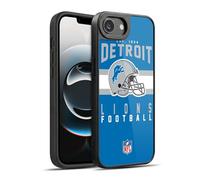 Head Case Designs sous Licence Officielle NFL Typographie de Casque Detroit Lions Graphics Coque en Gel renforcée [Protection de Qualité Militaire] Compatible avec Apple iPhone 16e / iPhone 17e