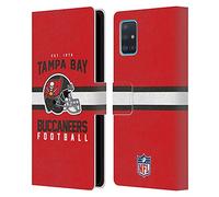 Head Case Designs sous Licence Officielle NFL Typographie de Casque Tampa Bay Buccaneers Graphics Étui Portefeuille en Cuir Compatible avec Samsung Galaxy A51 (2019)