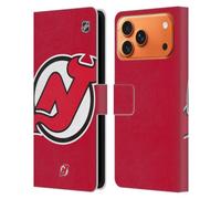 Head Case Designs sous Licence Officielle NHL Énorme New Jersey Devils Étui Portefeuille en Cuir Compatible avec Apple iPhone 17 Pro Max