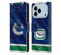 Head Case Designs sous Licence Officielle NHL Jersey Vancouver Canucks Étui Portefeuille en Cuir Compatible avec Apple iPhone 17 Pro