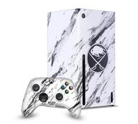 Head Case Designs Sous Licence Officielle NHL Marbre Buffalo Sabres Enveloppement De Console De Jeu Et Skins Pour Manette De Jeu Ensemble compatible avec Xbox Series X