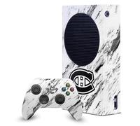 Head Case Designs Sous Licence Officielle NHL Marbre Montreal Canadiens Enveloppement De Console De Jeu Et Skins Pour Manette De Jeu Ensemble compatible avec Xbox Series S