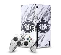 Head Case Designs Sous Licence Officielle NHL Marbre Montreal Canadiens Enveloppement De Console De Jeu Et Skins Pour Manette De Jeu Ensemble compatible avec Xbox Series X