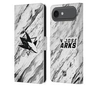 Head Case Designs sous Licence Officielle NHL Marbre San Jose Sharks Étui Portefeuille en Cuir Compatible avec Apple iPhone 17 Air