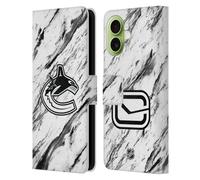 Head Case Designs sous Licence Officielle NHL Marbre Vancouver Canucks Étui Portefeuille en Cuir Compatible avec Apple iPhone 17