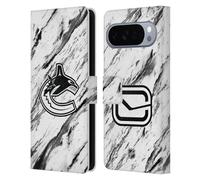 Head Case Designs sous Licence Officielle NHL Marbre Vancouver Canucks Étui Portefeuille en Cuir Compatible avec Google Pixel 10 Pro XL