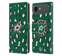Head Case Designs sous Licence Officielle NHL Modèle de Léopard Dallas Stars Étui Portefeuille en Cuir Compatible avec Apple iPhone 17 Air