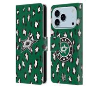 Head Case Designs sous Licence Officielle NHL Modèle de Léopard Dallas Stars Étui Portefeuille en Cuir Compatible avec Apple iPhone 17 Pro