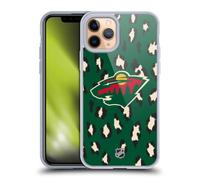 Head Case Designs sous Licence Officielle NHL Modèle de Léopard Minnesota Wild Coque en Gel [Protection de Qualité Militaire] Compatible avec Apple iPhone 11 Pro Et Compatible avec MagSafe