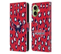 Head Case Designs sous Licence Officielle NHL Modèle de Léopard Washington Capitals Étui Portefeuille en Cuir Compatible avec Apple iPhone 17