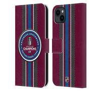 Head Case Designs sous Licence Officielle NHL Modèle De Rondelle D'avalanche du Colorado Champions De La Coupe Stanley 2022 Étui Portefeuille en Cuir Compatible avec Apple iPhone 15 Plus