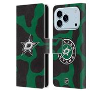 Head Case Designs sous Licence Officielle NHL Modèle de Vache Dallas Stars Étui Portefeuille en Cuir Compatible avec Apple iPhone 17 Pro