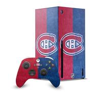 Head Case Designs Sous Licence Officielle NHL Moitié en détresse Montreal Canadiens Enveloppement De Console De Jeu Et Skins Pour Manette De Jeu Ensemble compatible avec Xbox Series X