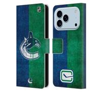 Head Case Designs sous Licence Officielle NHL Moitié en détresse Vancouver Canucks Étui Portefeuille en Cuir Compatible avec Apple iPhone 17 Pro
