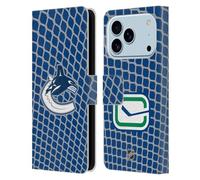 Head Case Designs sous Licence Officielle NHL Motif Réseau Vancouver Canucks Étui Portefeuille en Cuir Compatible avec Apple iPhone 17 Pro
