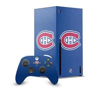 Head Case Designs Sous Licence Officielle NHL Plaine Montreal Canadiens Enveloppement De Console De Jeu Et Skins Pour Manette De Jeu Ensemble compatible avec Xbox Series X