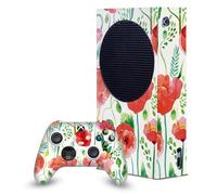Head Case Designs Sous Licence Officielle Ninola Red Flower Mix Art Enveloppement De Console De Jeu Et Skins Pour Manette De Jeu Ensemble compatible avec Xbox Series S