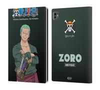 Head Case Designs sous Licence Officielle One Piece Roronoa Zoro Art Graphique Étui Portefeuille en Cuir Compatible avec Apple iPad Pro 11 M4/M5 2024/2025