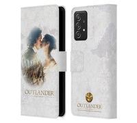 Head Case Designs sous Licence Officielle Outlander Claire Et Jamie Baiser Portraits Étui Portefeuille en Cuir Compatible avec Samsung Galaxy A53 5G (2022)