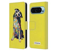 Head Case Designs sous Licence Officielle P.D. Moreno Border Collie Chiens Étui Portefeuille en Cuir Compatible avec Google Pixel 9 / Pixel 9 Pro
