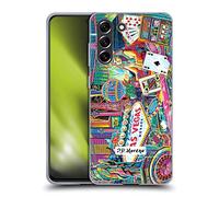 Head Case Designs sous Licence Officielle P.D. Moreno Las Vegas 2 Villes Coque en Gel [Protection de Qualité Militaire] Compatible avec Samsung Galaxy S21 FE 5G Et Compatible avec MagSafe