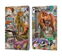 Head Case Designs sous Licence Officielle P.D. Moreno Musée Scène de Dinosaure Étui Portefeuille en Cuir Compatible avec Apple iPad Air 13 2024/2025