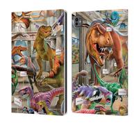 Head Case Designs sous Licence Officielle P.D. Moreno Musée Scène de Dinosaure Étui Portefeuille en Cuir Compatible avec Apple iPad Pro 11 M4 2024