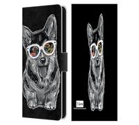 Head Case Designs sous Licence Officielle P.D. Moreno Pembroke Welsh Corgi Chiens Noir Et Blanc Étui Portefeuille en Cuir Compatible avec Samsung Galaxy S25 FE