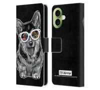 Head Case Designs sous Licence Officielle P.D. Moreno Pembroke Welsh Corgi Chiens Noir Et Blanc Étui Portefeuille en Cuir Compatible avec Apple iPhone 17