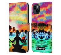 Head Case Designs sous Licence Officielle P.D. Moreno Pose De Lotus Au Coucher du Soleil Silhouettes De Yoga Étui Portefeuille en Cuir Compatible avec Apple iPhone 15 Plus