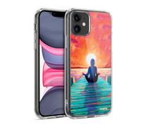 Head Case Designs sous Licence Officielle P.D. Moreno Pose De Lotus Au Lever du Soleil Silhouettes De Yoga Coque en Gel [Qualité Militaire] Compatible avec Apple iPhone 11 Et Compatible avec MagSafe