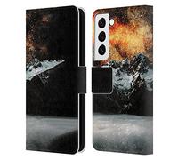 Head Case Designs sous Licence Officielle Patrik Lovrin Galaxie brûlante au-Dessus des Montagnes Rêves vs réalité Étui Portefeuille en Cuir Compatible avec Samsung Galaxy S22 5G